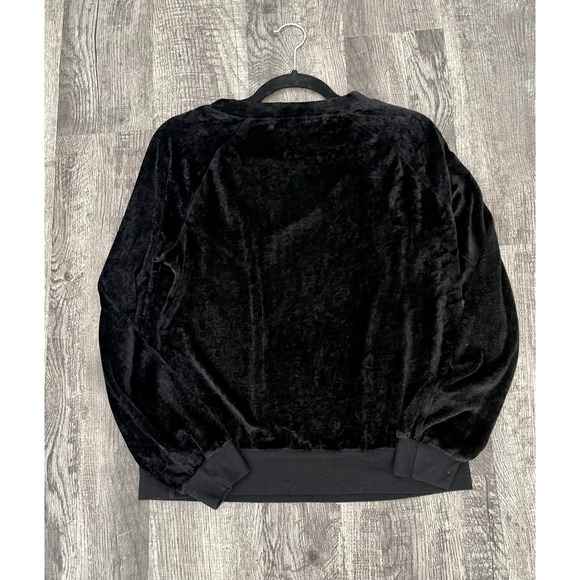 Michael Stars Women's Medium Black Crushed Velvet Long Sleeve Top Luxe Feel - Picture 11 of 11